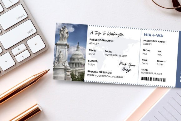 Washington Boarding Pass Template