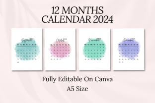 Editable Calendar 2024 Canva Template Graphic by Grow Your Biz ...