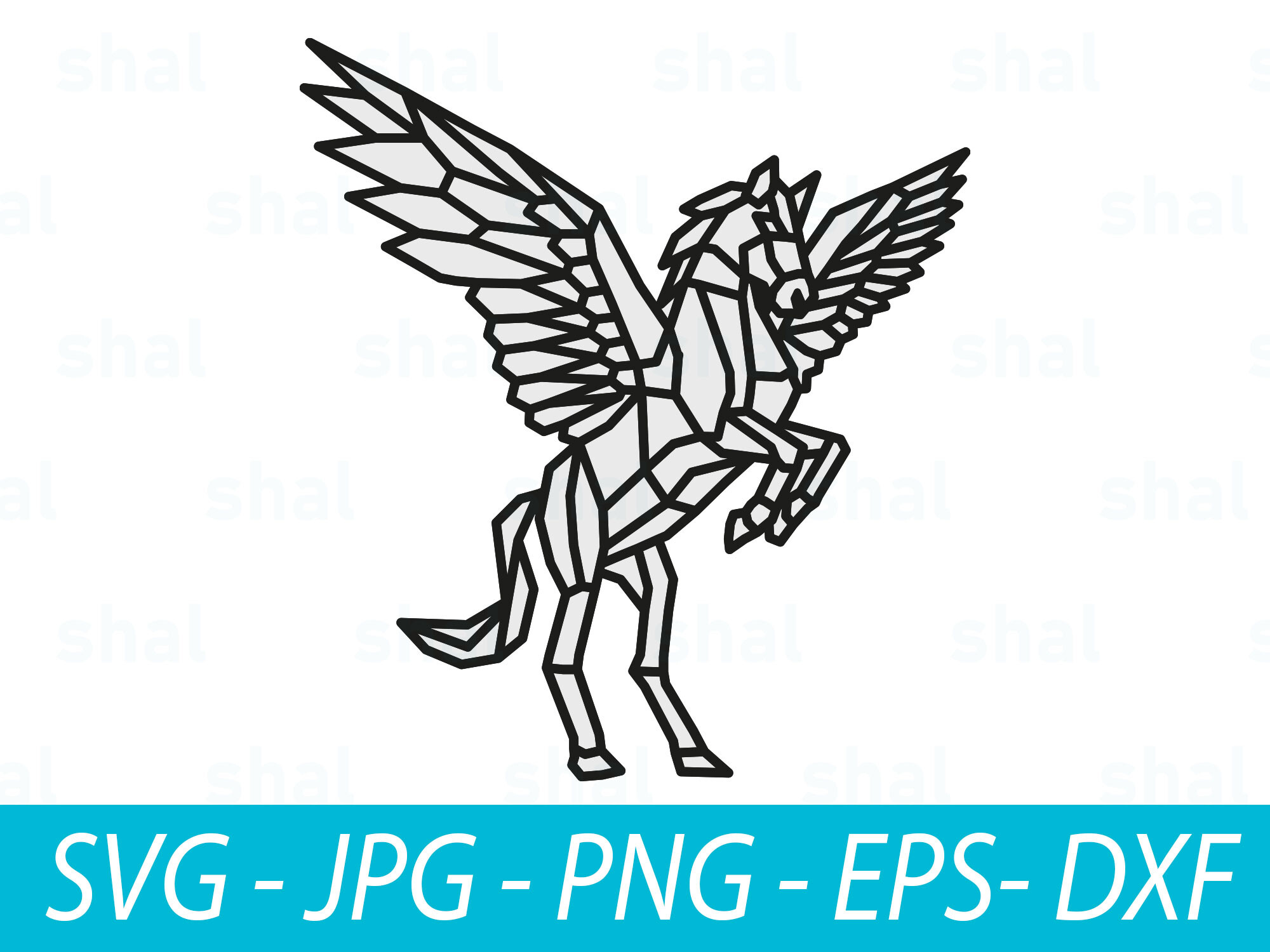 Geometric Winged Horse SVG - Pegasus PNG Graphic by shaldesign ...