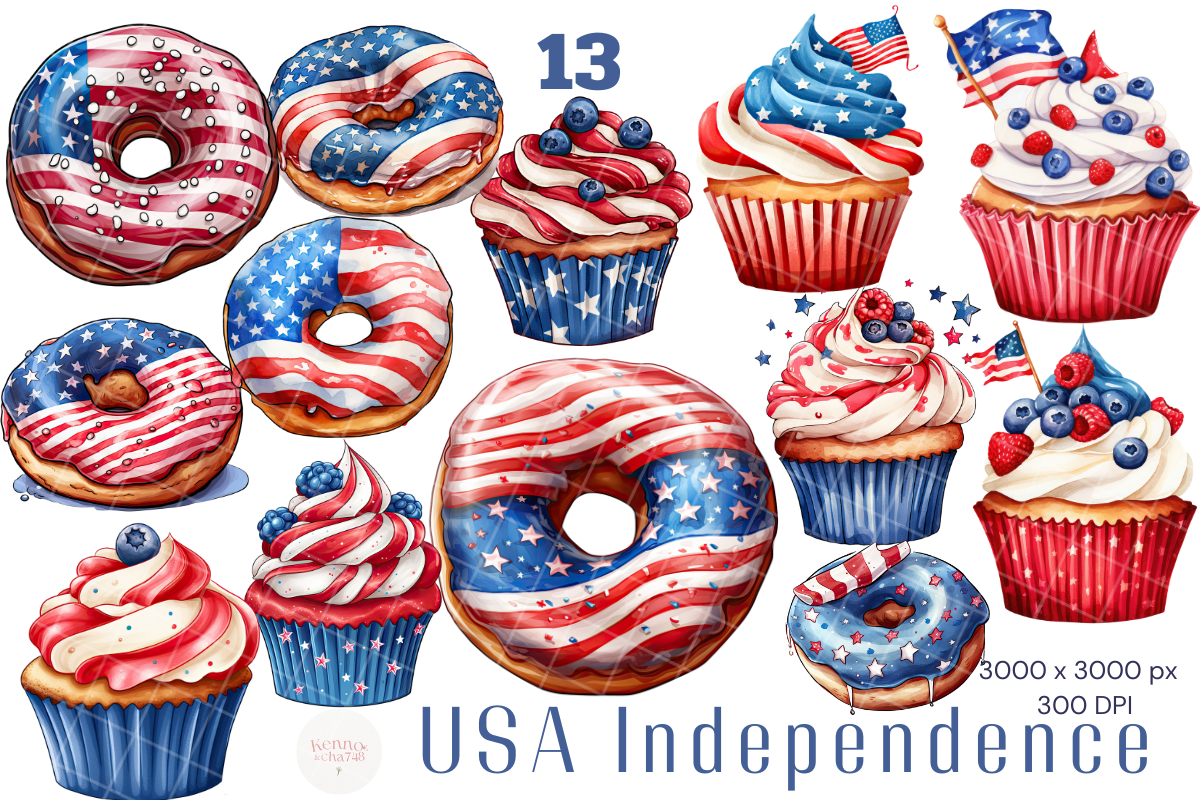 Patriotic Dessert Collection Graphic by kennocha748 · Creative Fabrica