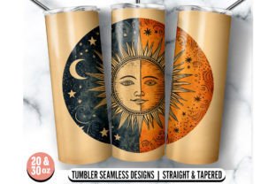 The Sun and Moon Skinny Tumbler Wrap Graphic by Sak Kobere · Creative ...