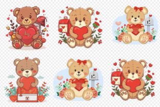 Valentines Day Teddy Bear Clipart Bundle Graphic by sagorarts ...