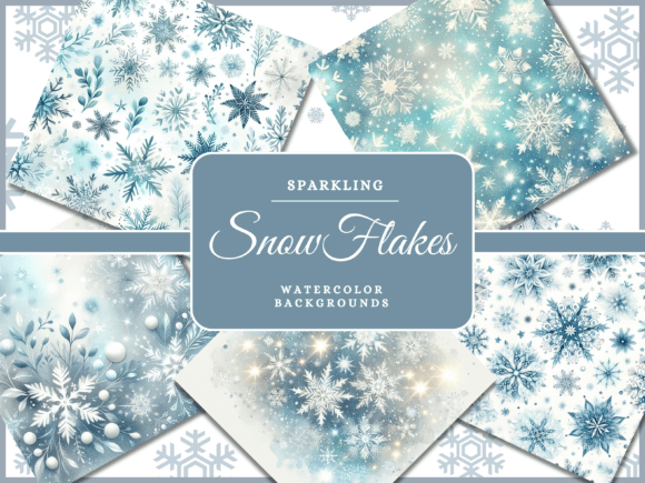 Watercolor Snowflakes Winter Backgrounds