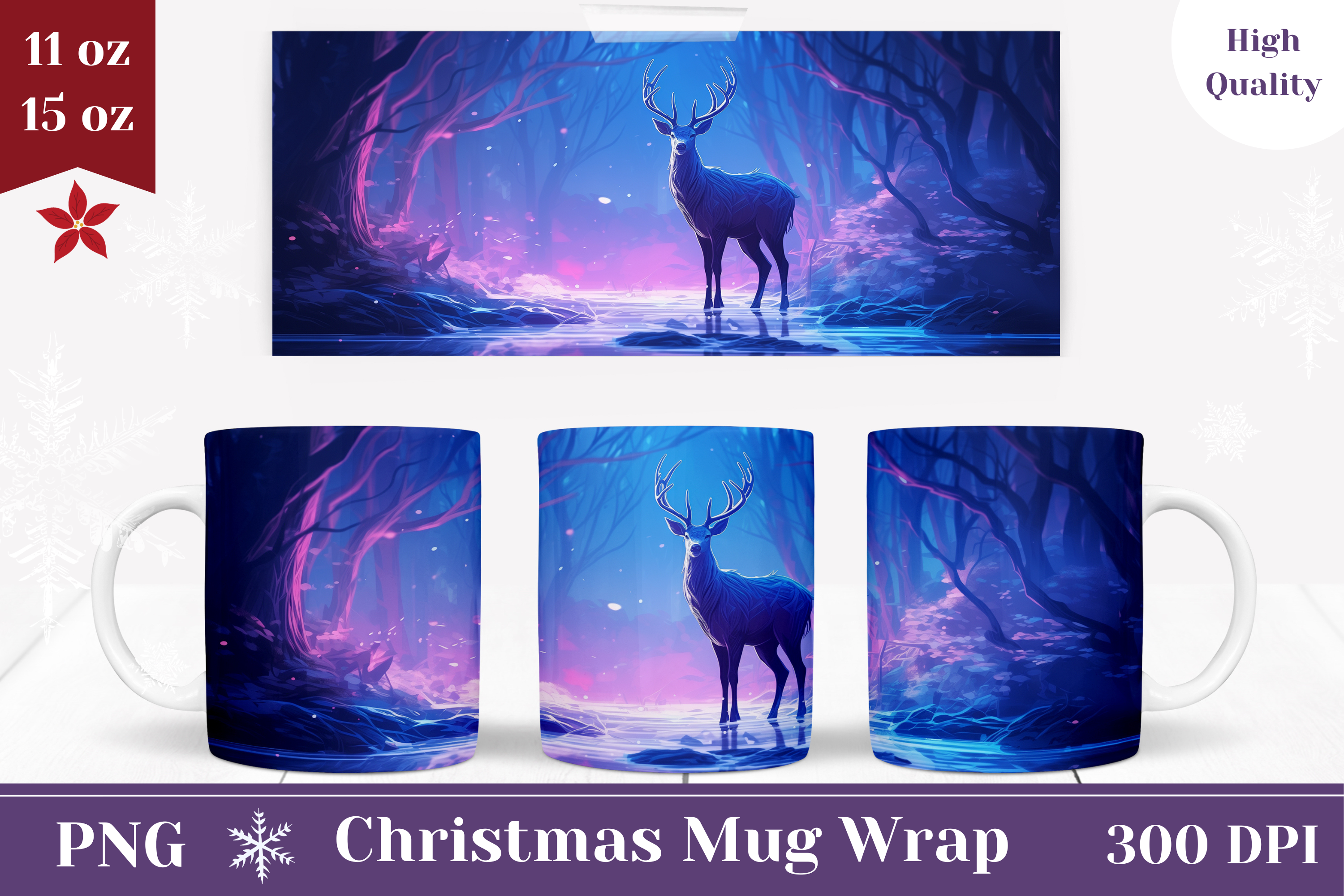 Winter Deer Mug Sublimation Design Graphic by Ailirel Design · Creative ...