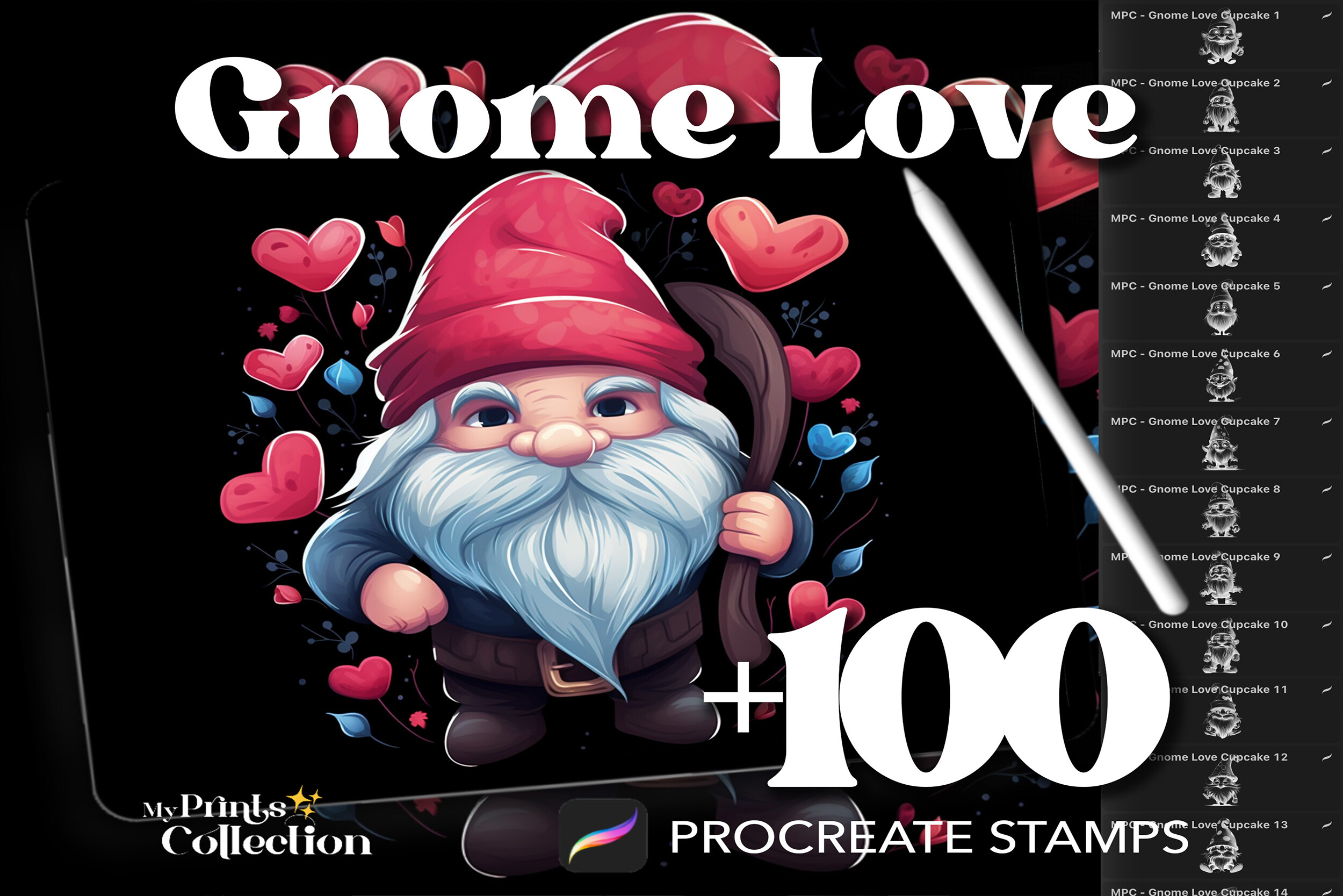 100+ Procreate Gnome Love Stamps Graphic by myprintscollection ...