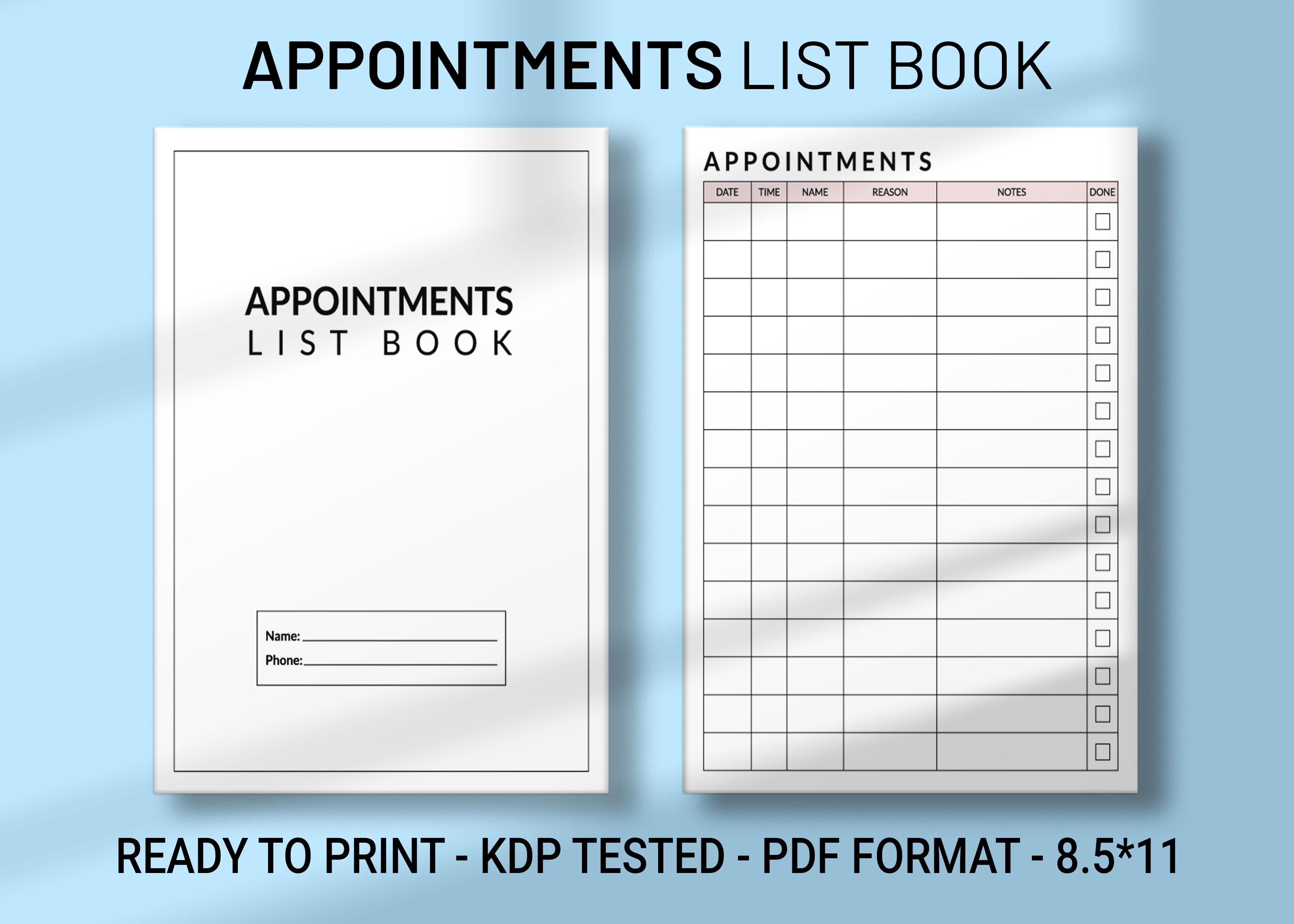 Appointments List Book KDP Interior Graphic by MAYA DESIGN STORE ...