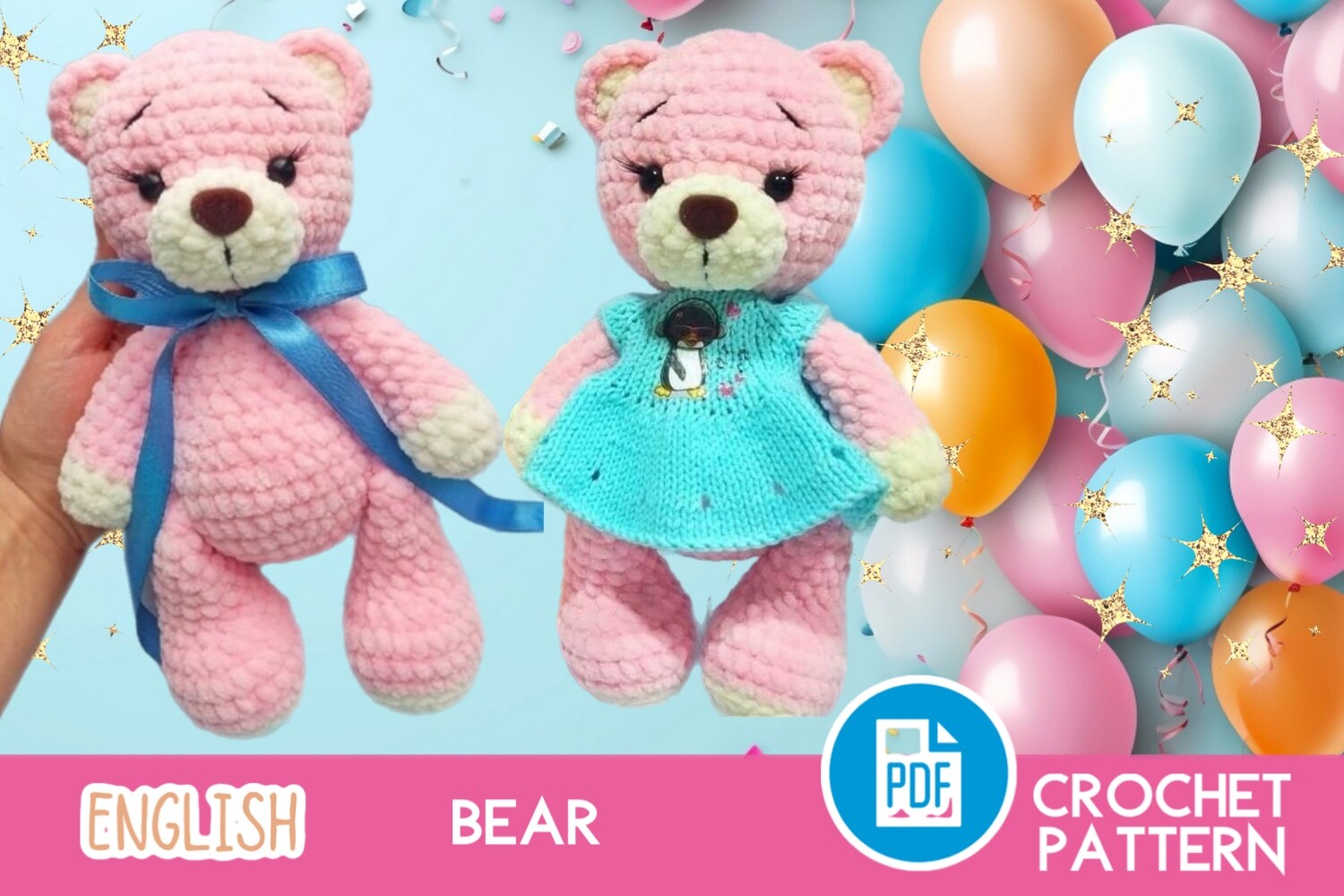 Crochet Bear / Teddy Toy Pattern PDF Ami