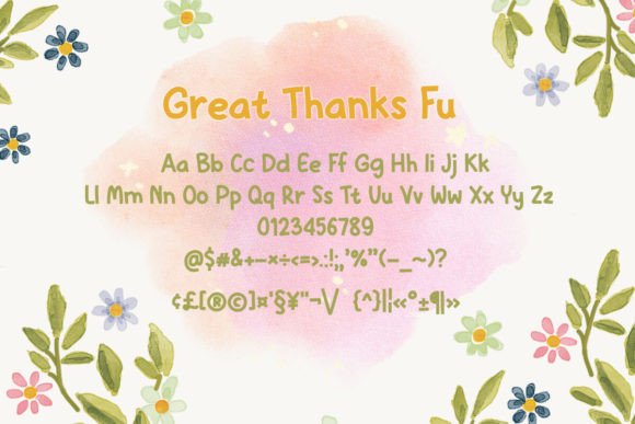 Great Thanks Fu Font PNG with transparent background - Preview 1