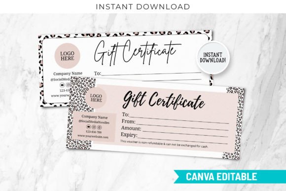 Leopard Gift Certificate Template