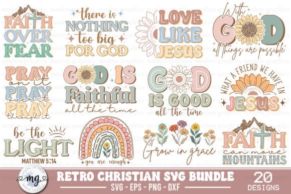 Retro Christian Quotes SVG Bundle
