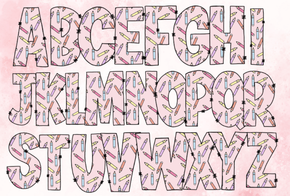 School Cute Duo Font PNG with transparent background - Preview 2