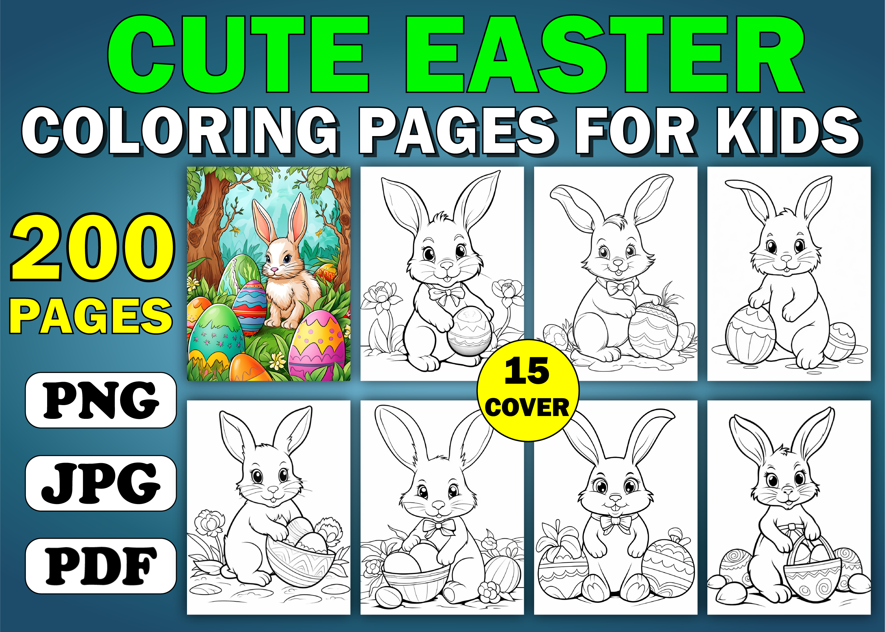 200+ Cute Easter Coloring Pages for Kids Graphic by PLAY ZONE ...