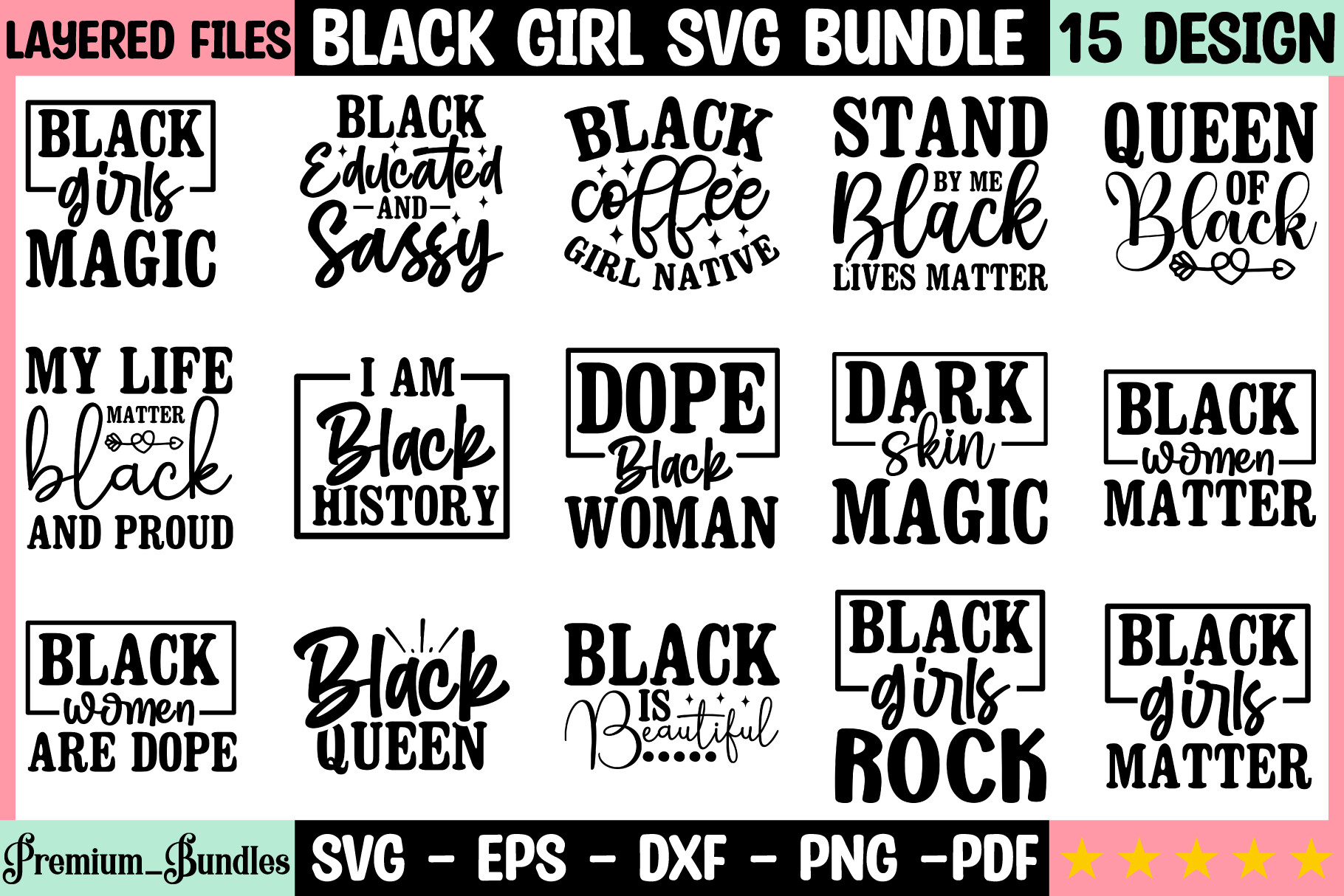 Black Girl SVG Bundle Graphic by Craft Bundle · Creative Fabrica
