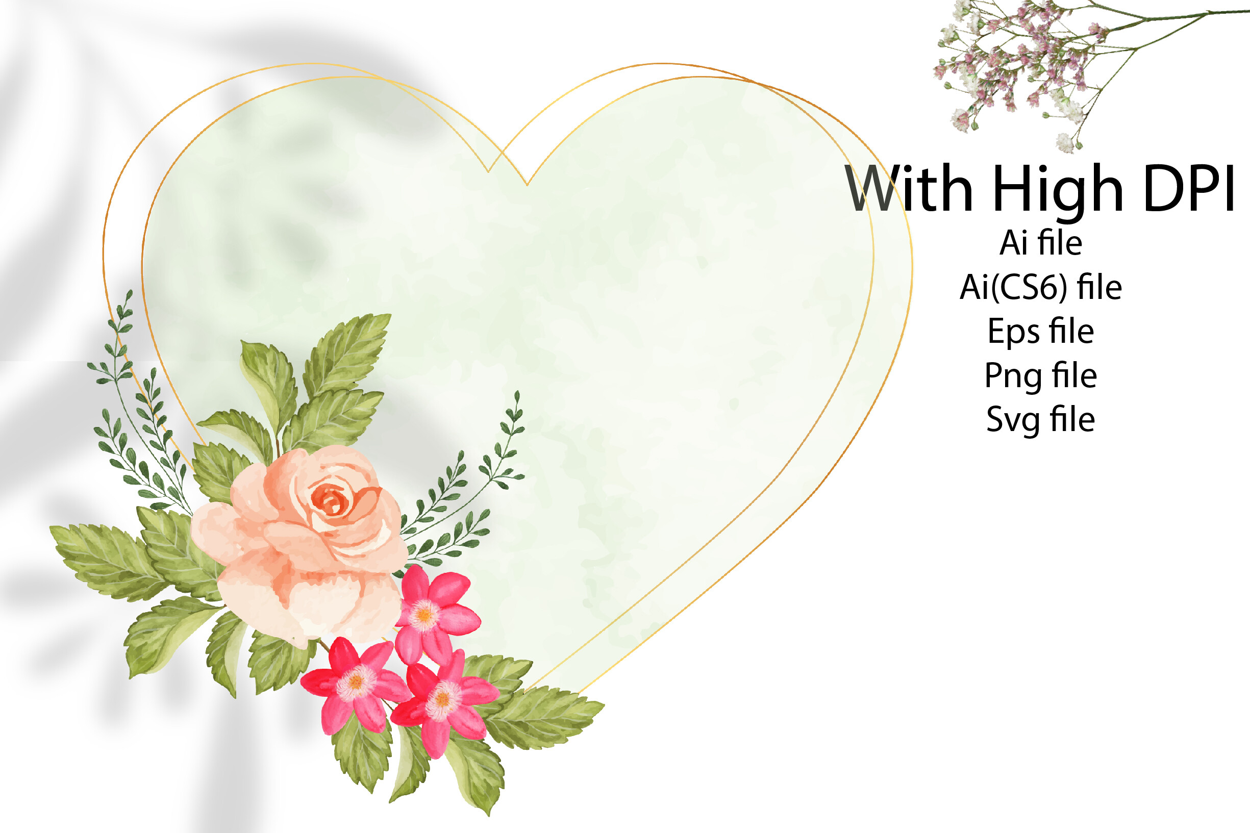 Handmade Watercolor Floral Vector Wreath