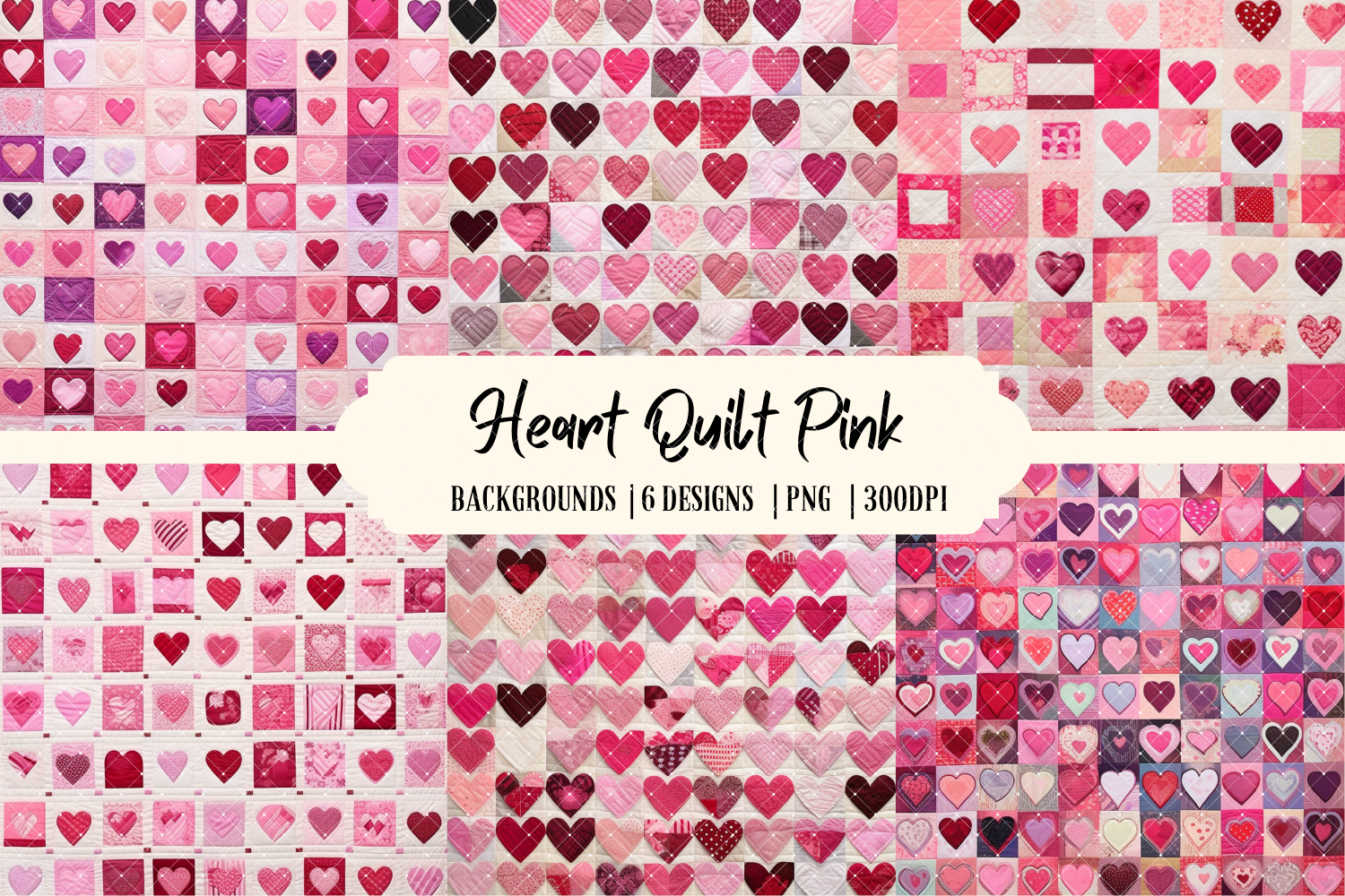 Heart Quilt Pink Background Graphic by Babydell Art · Creative Fabrica