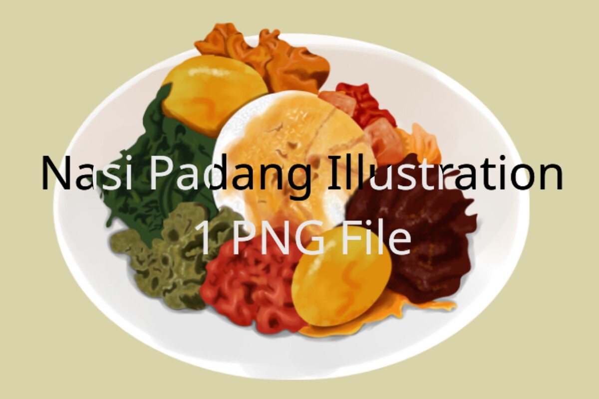 Nasi Padang Food Illustration