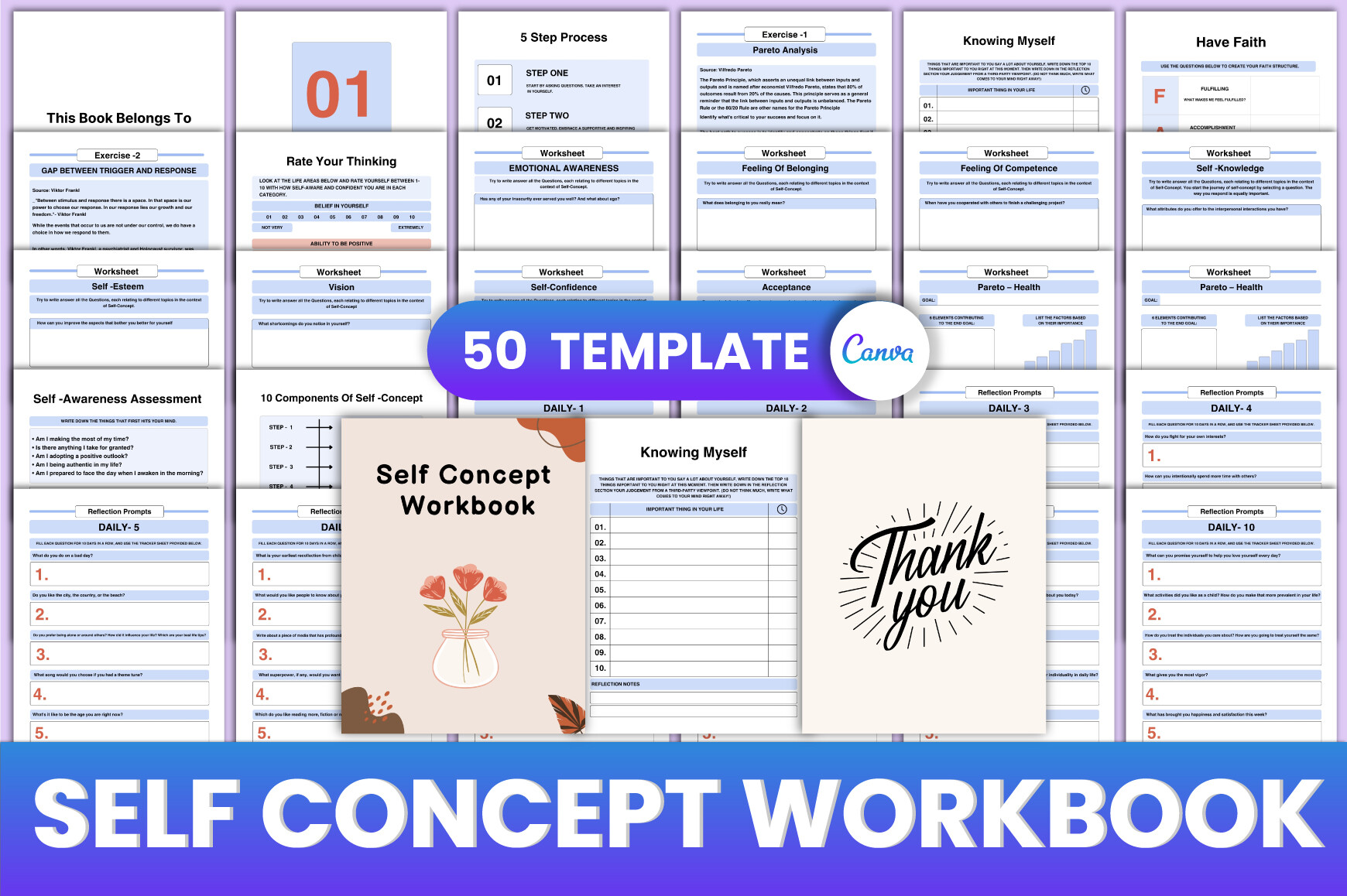 Self Concept Workbook Canva Interior Graphic by munjixpro · Creative ...