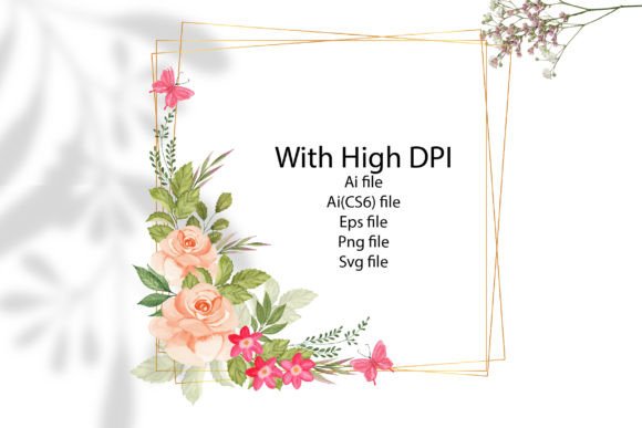 Watercolor Handmade Floral Vector Wreath