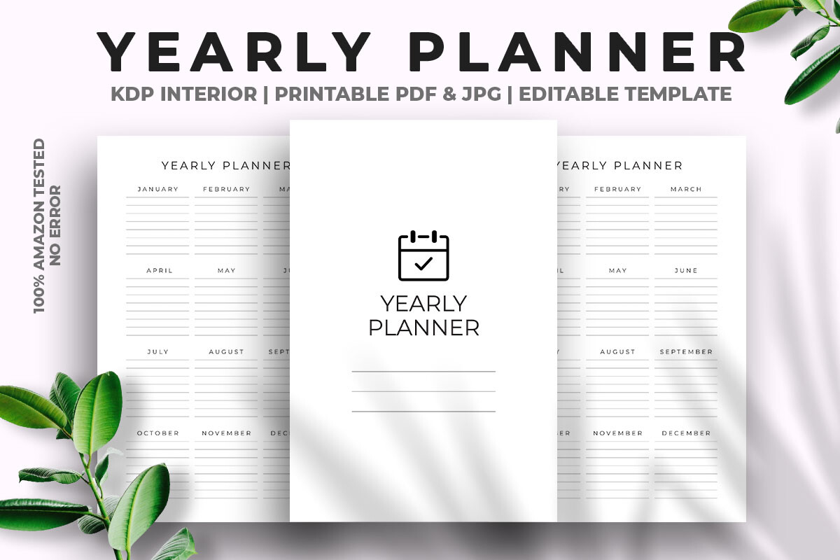 Yearly Planner KDP Interior Graphic by M9 Design · Creative Fabrica