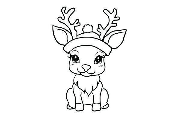 Deer Wild Animal Cartoon Doodle Kawaii