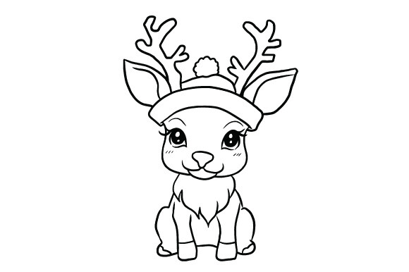 Deer Wild Animal Cartoon Doodle Kawaii