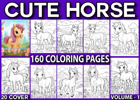 160 Cute Horse Coloring Pages for Kids