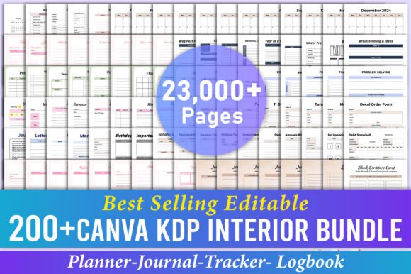 Mega 200 + Canva KDP Interior Bundle Grafika Plany i terminarze Przez Mustafiz