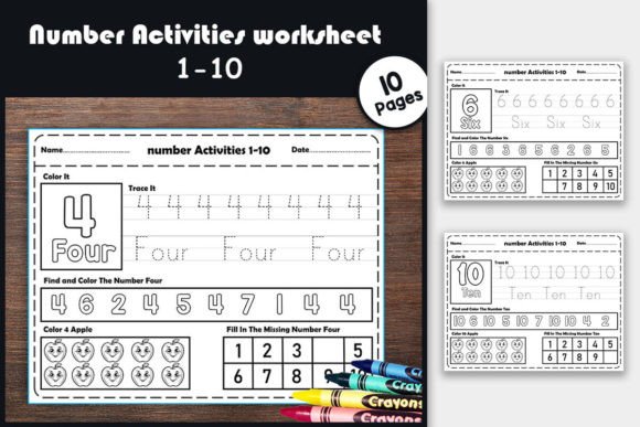 Preschool Number 1-10 Activity Workbook