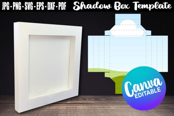 Shadow Box Template Canva Editable