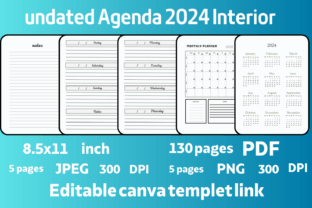 Undated Agenda 2024 Interior Canva Graphic by M S for Digital Products ...