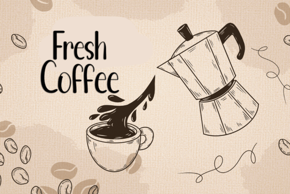 Coffee Handmade Font PNG with transparent background - Preview 1