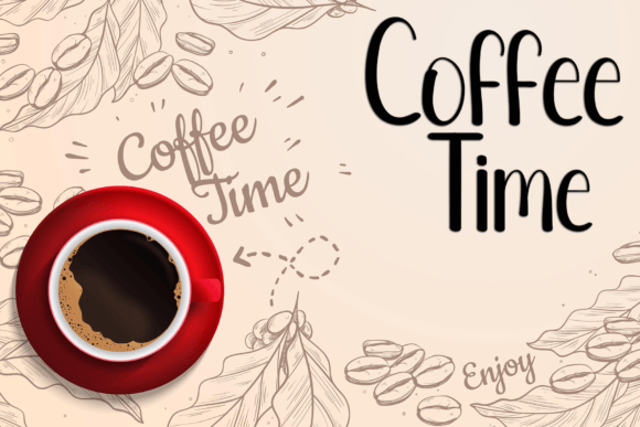 Coffee Handmade Font PNG with transparent background - Preview 2