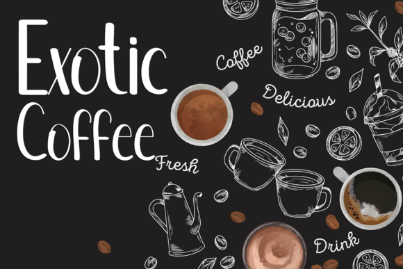 Coffee Handmade Font PNG with transparent background - Preview 3