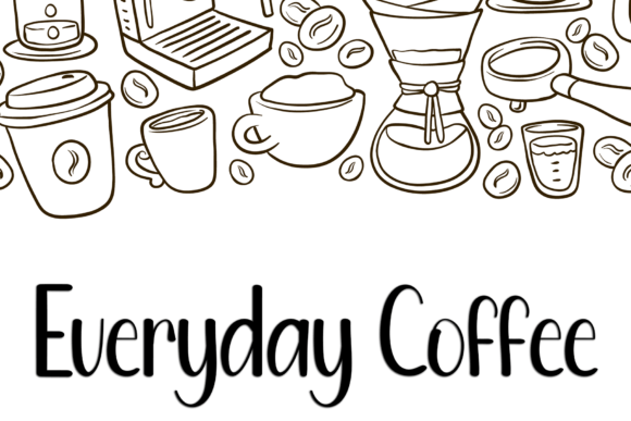Coffee Handmade Font PNG with transparent background - Preview 4
