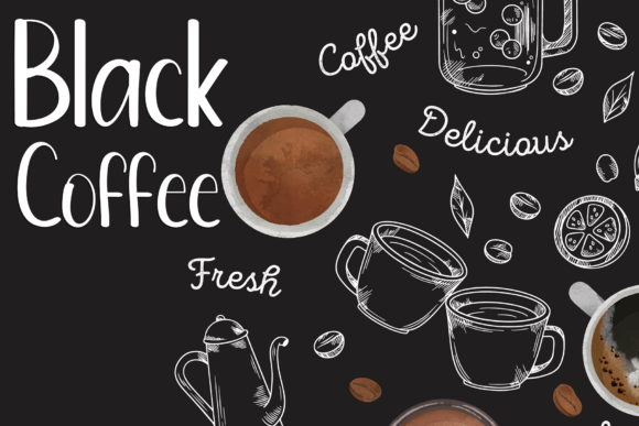 Coffee Handmade Font PNG with transparent background - Preview 5