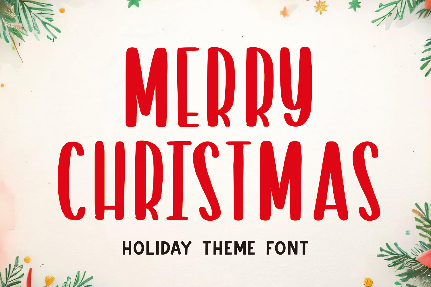 Merry Christmas preview: script style handwritten holiday font
