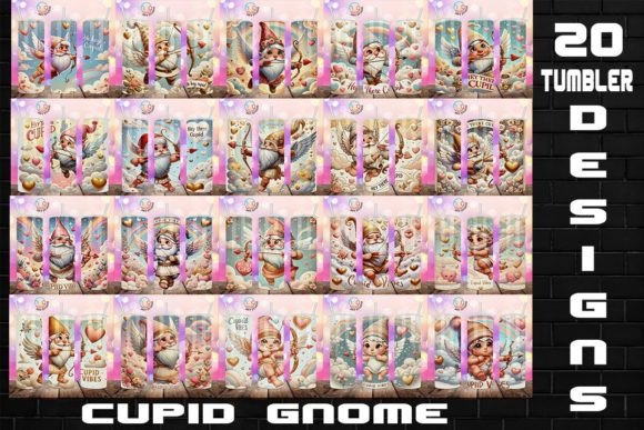 Preview of Valentine Gnome Cupid Vibes Bundle Valentine sublimation design