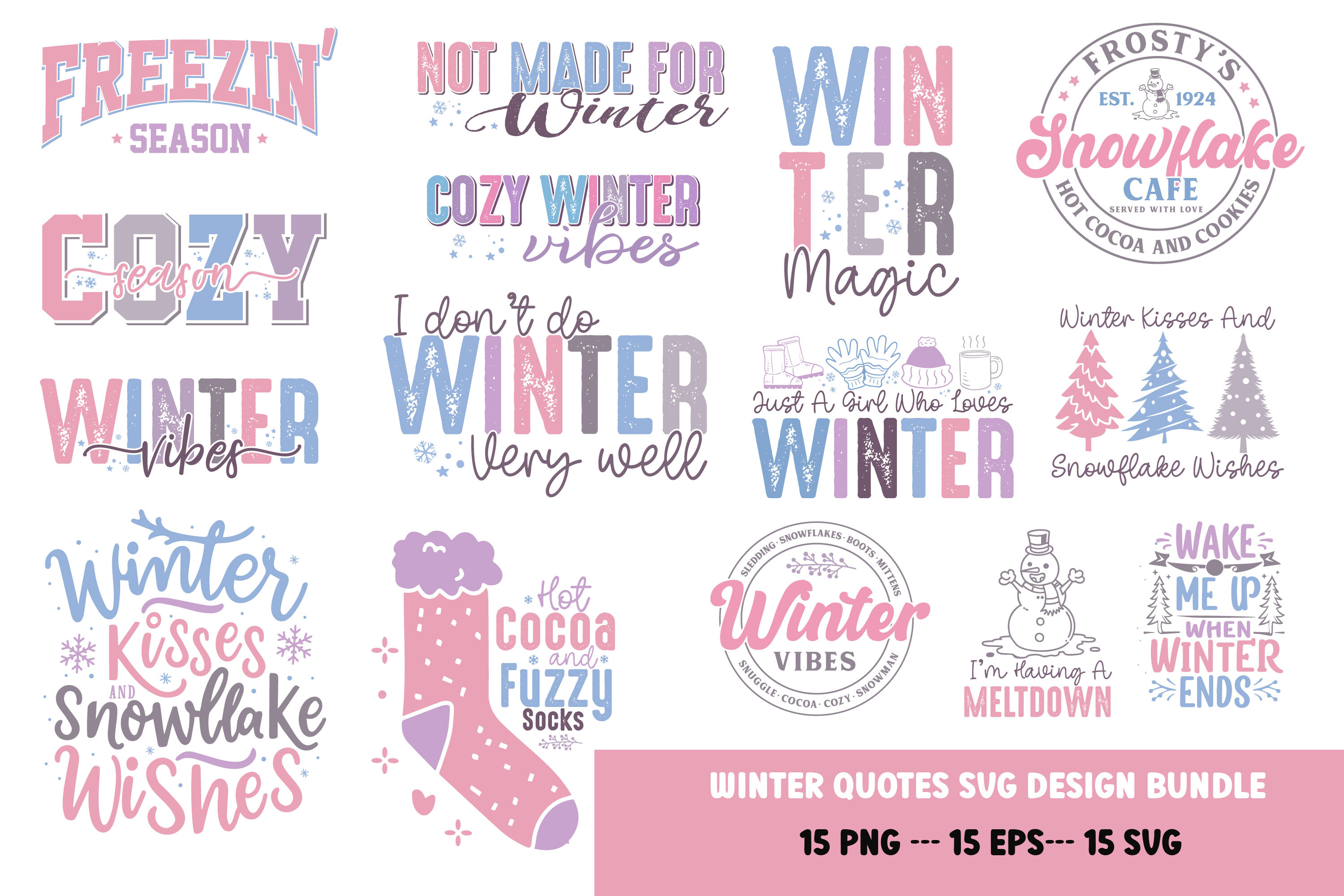 Winter Quotes SVG Bundle Design Graphic by Trendy T shirt Store ...