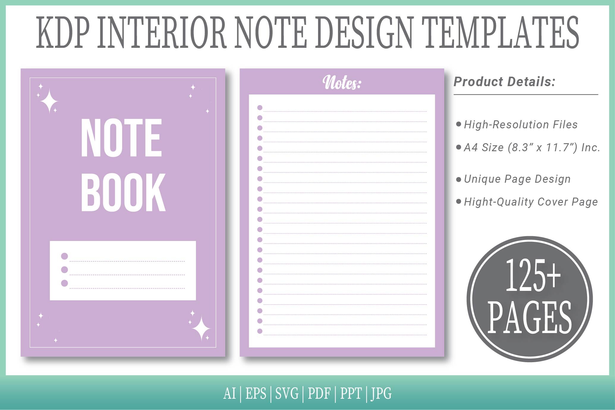 Wisteria Purple Notepad Templates Graphic by Finer Designers · Creative ...