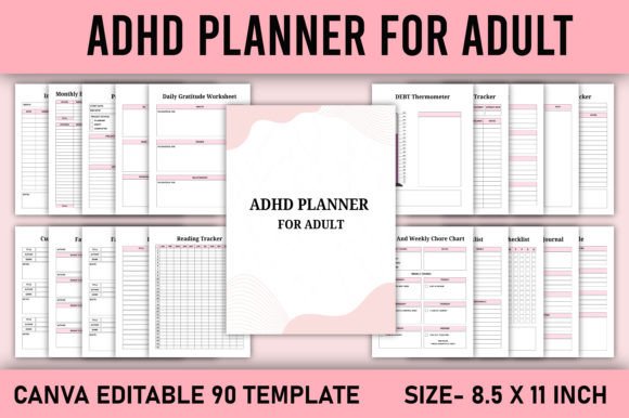ADHD Planner for Adult Canva Template
