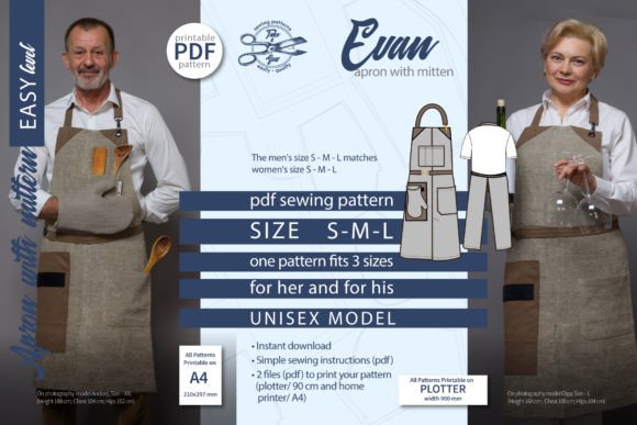 Chef Apron Pattern Evan Apron with Mitte