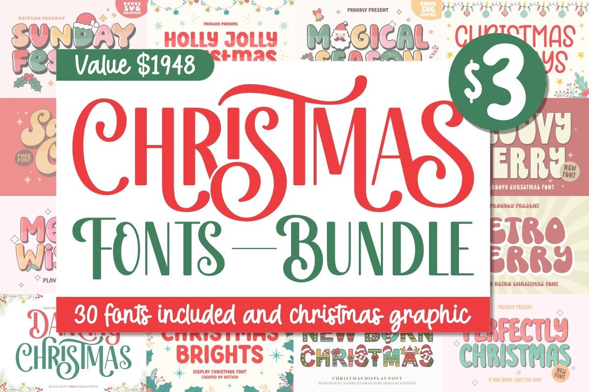 Christmas Font and Graphics Bundle - photo 2
