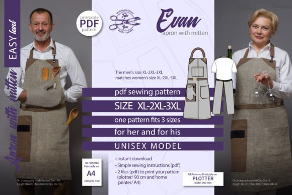 Evan Apron Pattern Mitten XL 2XL 3XL