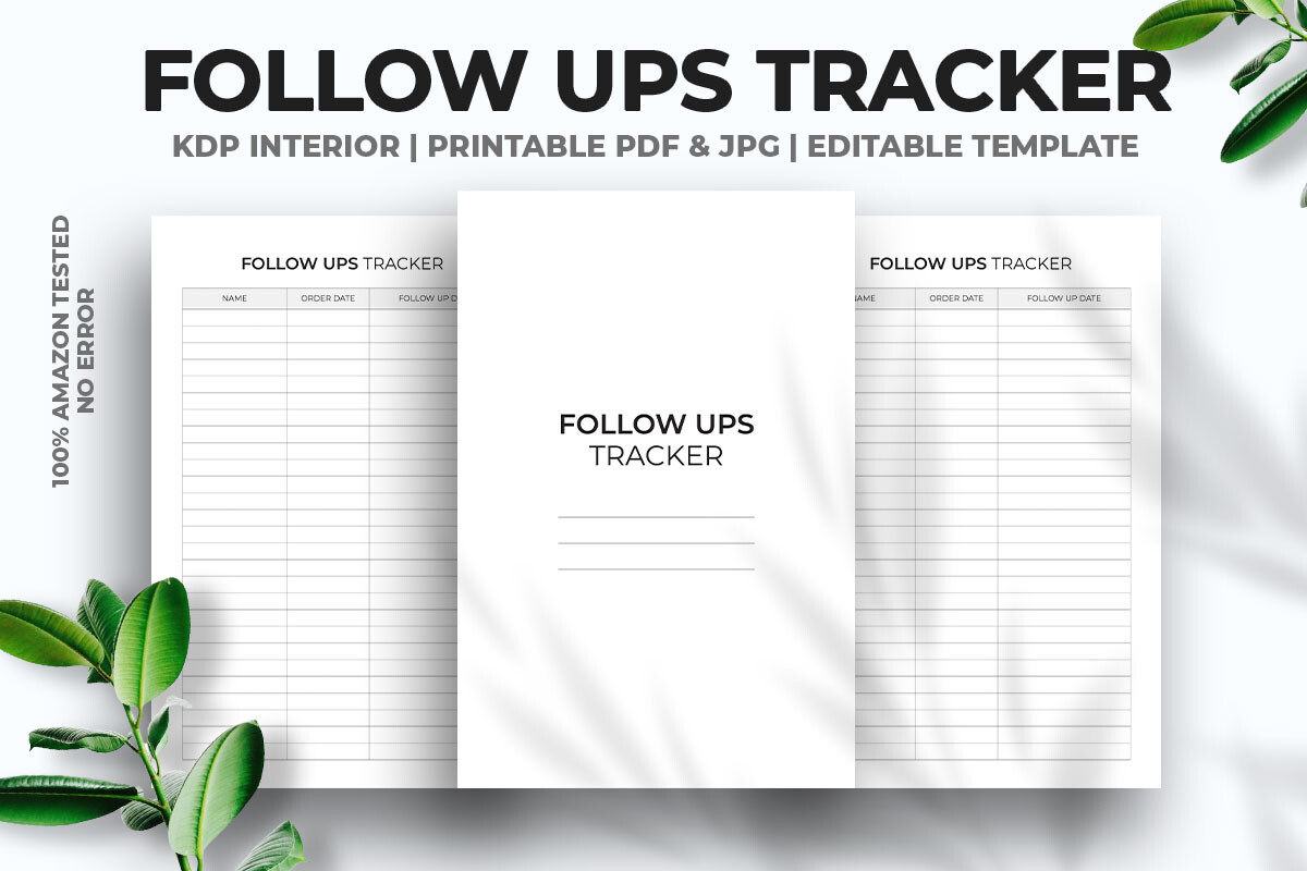 Follow Ups Tracker KDP Interior Graphic by M9 Design · Creative Fabrica