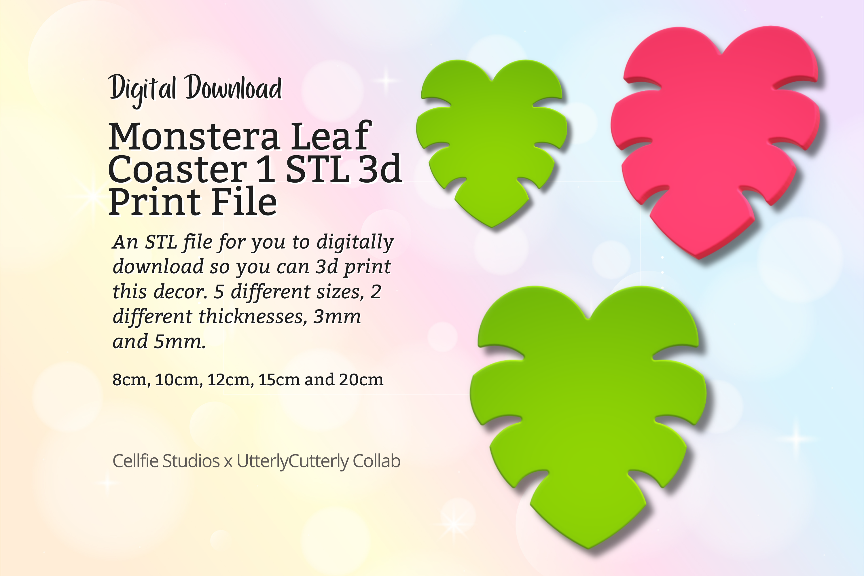 Monstera Leaf Coaster 3d Printer STL Fil  Creative Fabrica