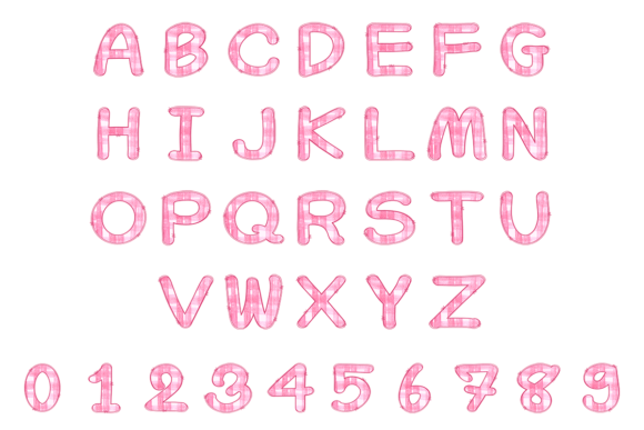 Plaid Watercolor Font PNG with transparent background - Preview 2