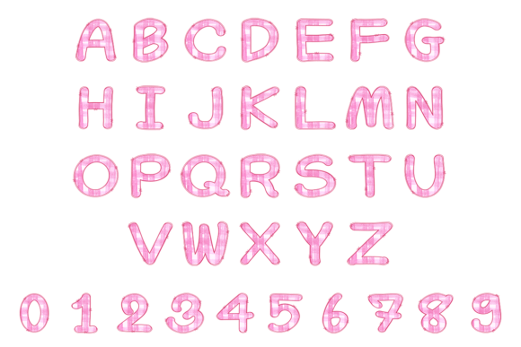 Plaid Watercolor Font PNG with transparent background - Preview 3