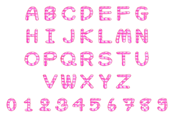 Plaid Watercolor Font PNG with transparent background - Preview 4