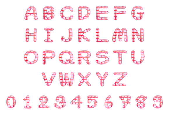 Plaid Watercolor Font PNG with transparent background - Preview 5