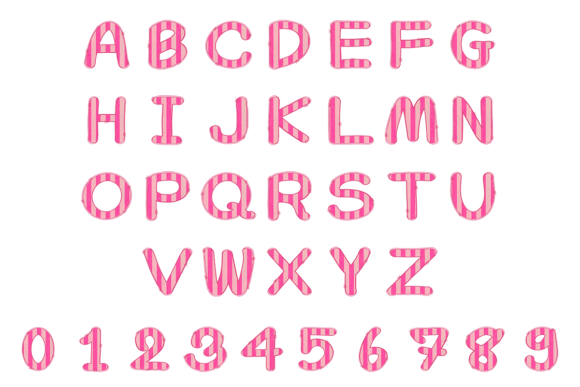 Retro Stripes Font PNG with transparent background - Preview 2